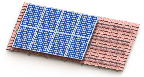 montagem solar para telhado de telha